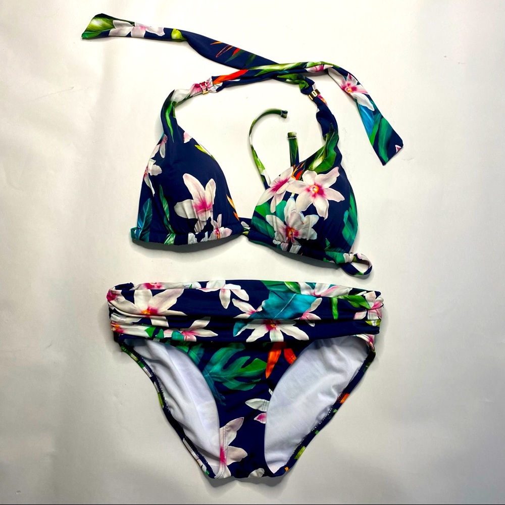 Lauren Ralph Lauren Floral Bikini Watercolor Blue - Picture 8 of 16